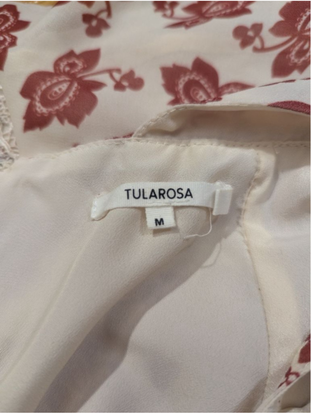 Tularosa Cream Orange Floral Lace Mini Dress Medium - Picture 4 of 12